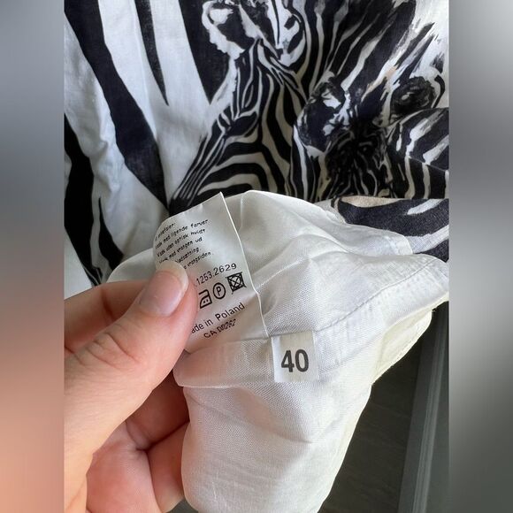 Elton 100% Linen Zebra Dress size M - Picture 9 of 10